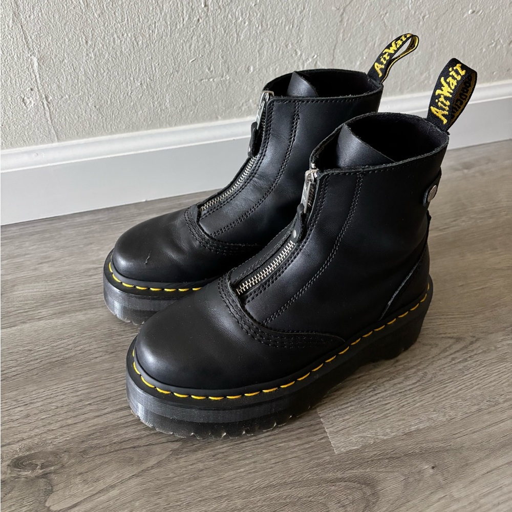 Dr. Martens Jetta Zipped Leather Platform Boots